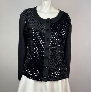 Rectangle Blanc Paris Black Elegant Cardigan